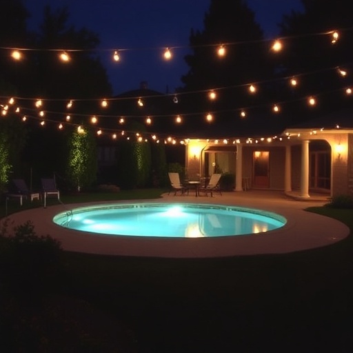 Nighttime Pool Landscaping Ideas