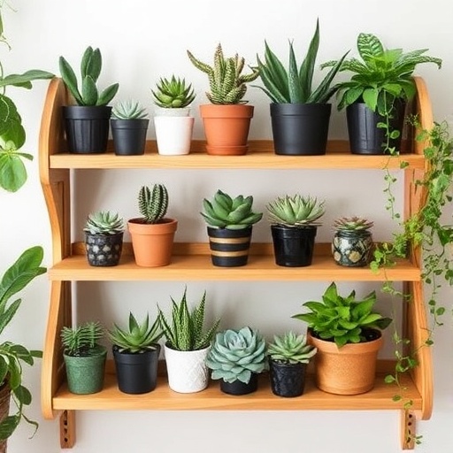 step by step Indoor Succulent Shelf Styling Tips