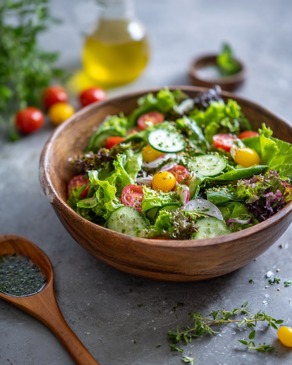 Fresh Garden Salad with Homemade Herb Vinaigrette Recipe