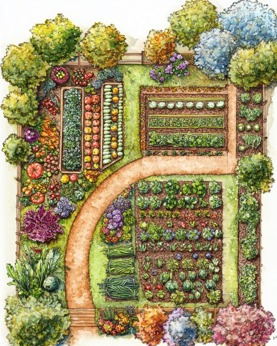 1 Smart Veggie Garden Layouts for Maximum Harvests
